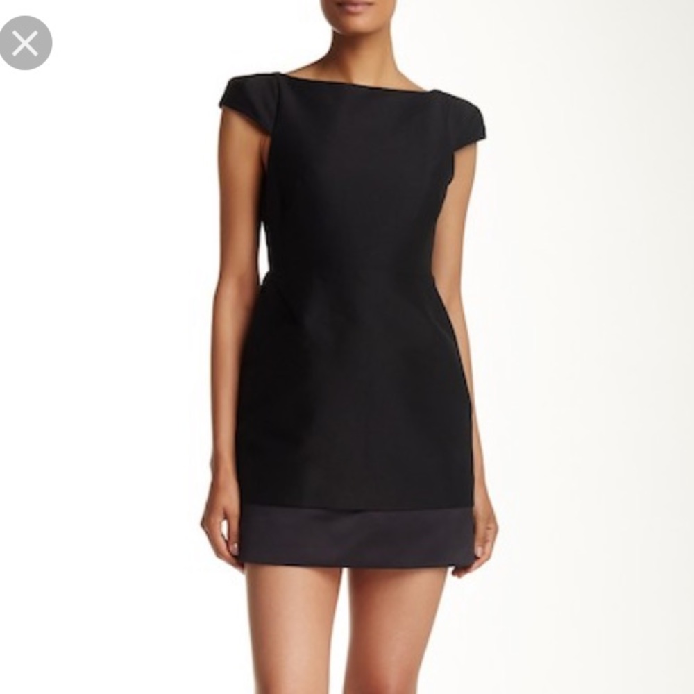Halston Heritage Cap Sleeve Cutout Dress